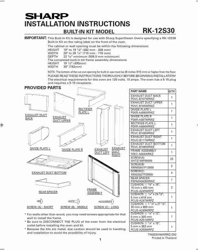 Sharp Appliance Trim Kit RK-12S30-page_pdf